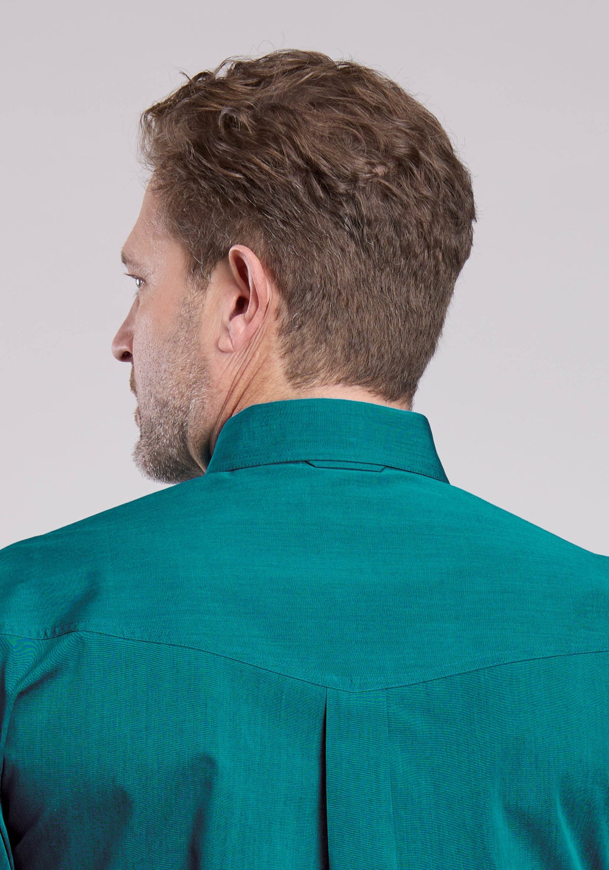 Roper Mens Roper Solid Black Fill Teal Long Sleeve Button Shirt