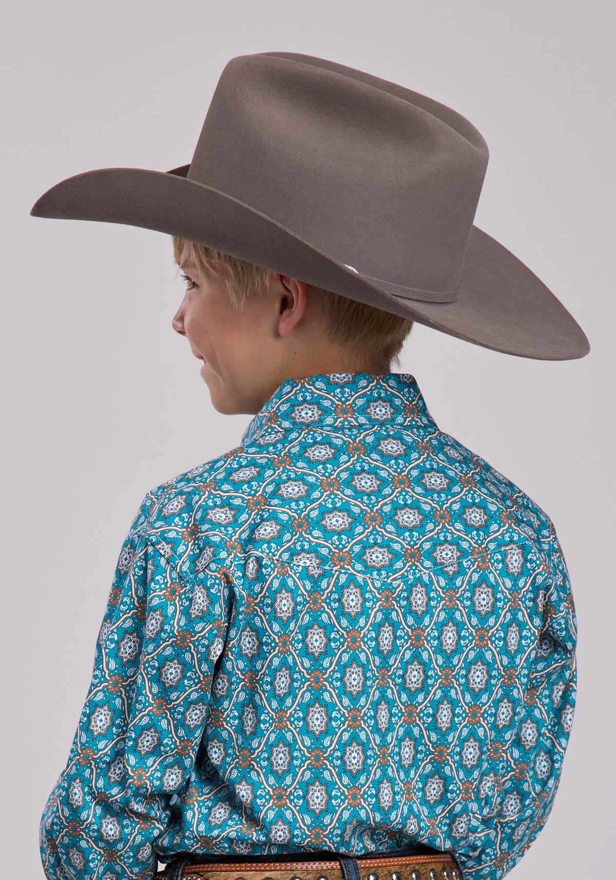 Roper Boys Roper Vintage Ornate Paisley Long Sleeve Snap Shirt