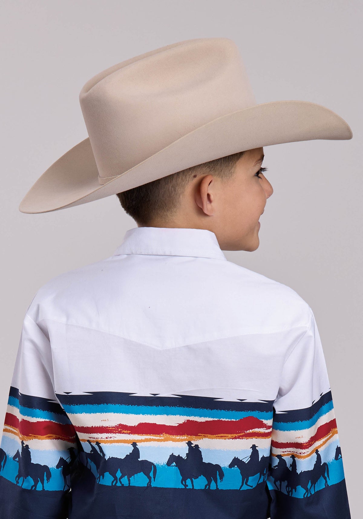 Roper Boys Roper Sunset Border Long Sleeve Snap Shirt