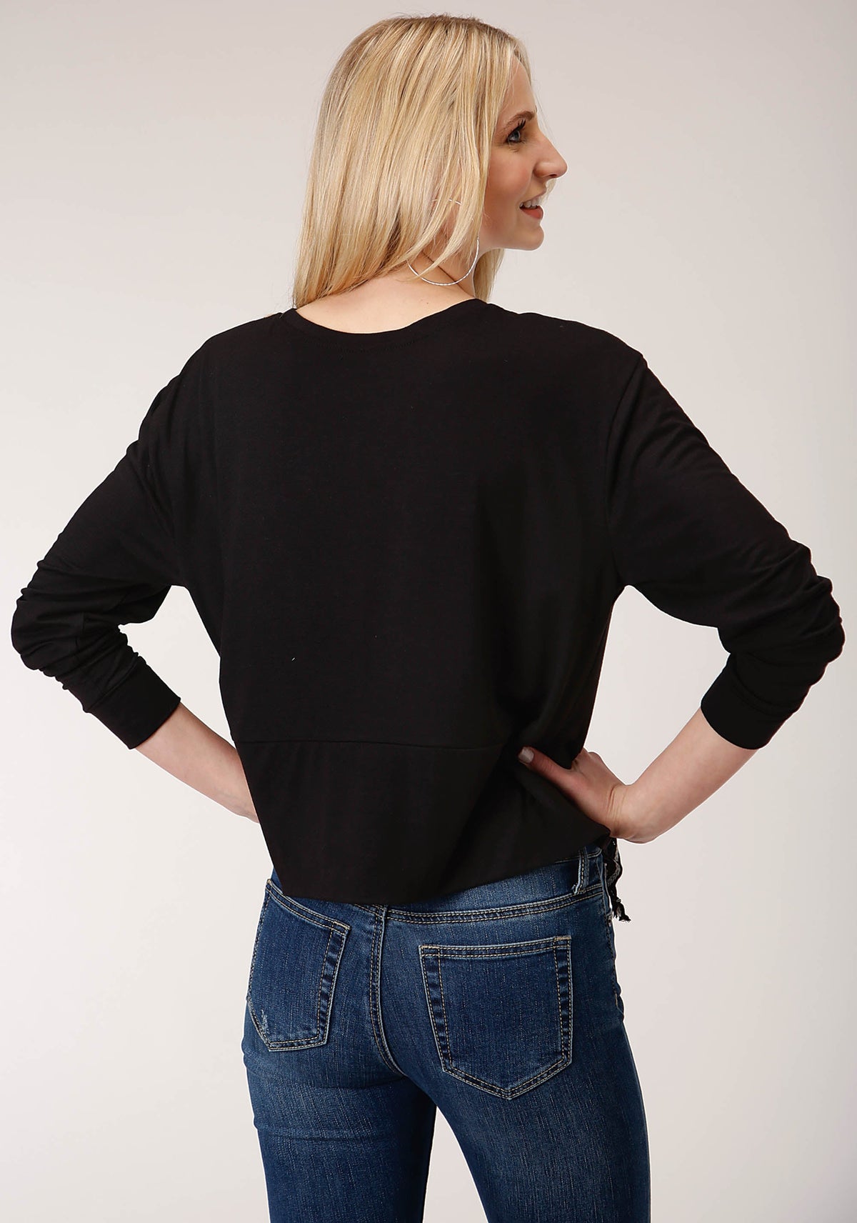 Roper Womens Long Sleeve Knit Poly Rayon Jersey Dolman Slv Crew Neck Sweatshirt