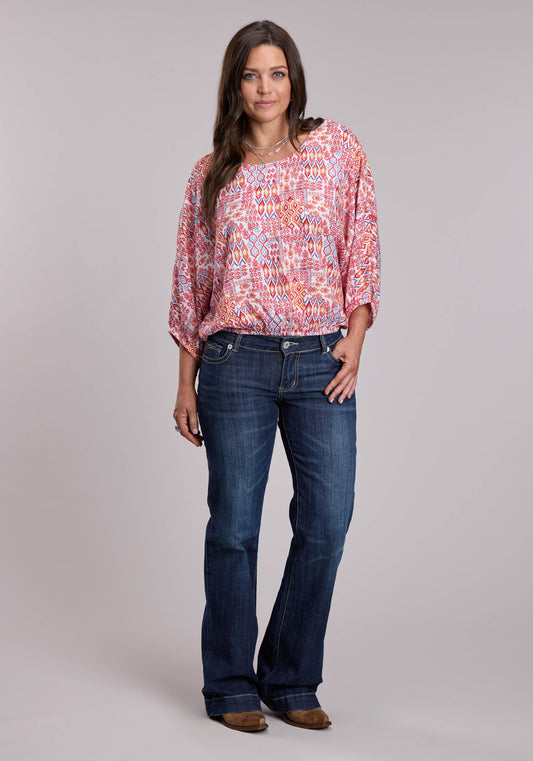 Roper Womens Roper Aztec Patchwork Long Sleeve Shirt