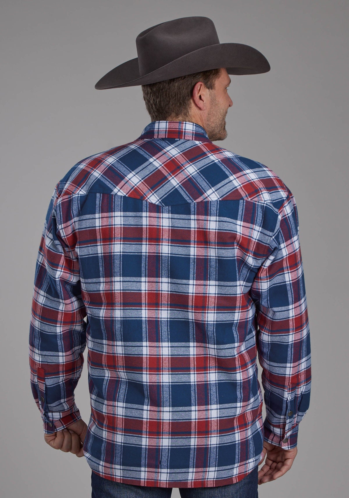 Roper Mens Sherpa Lined Flannel Shirt Button Jacket