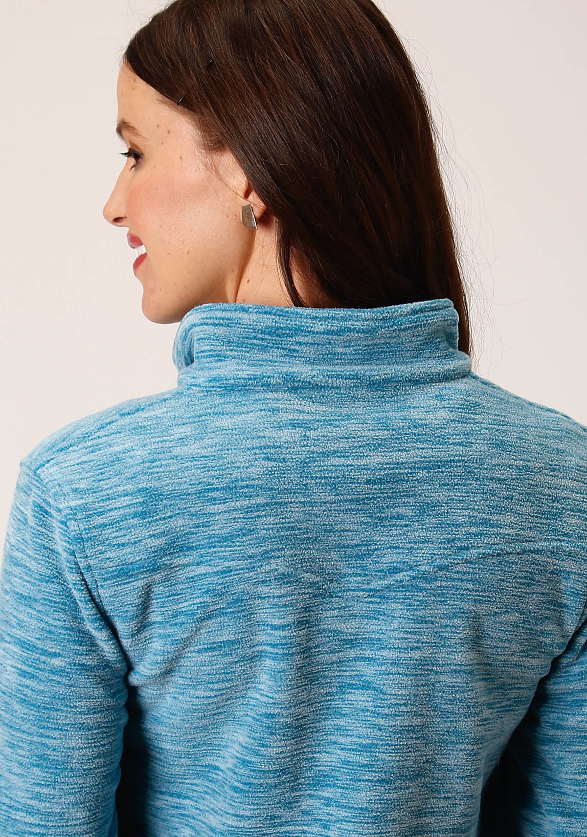 Roper Womens Heathered Teal Fleece Pullover