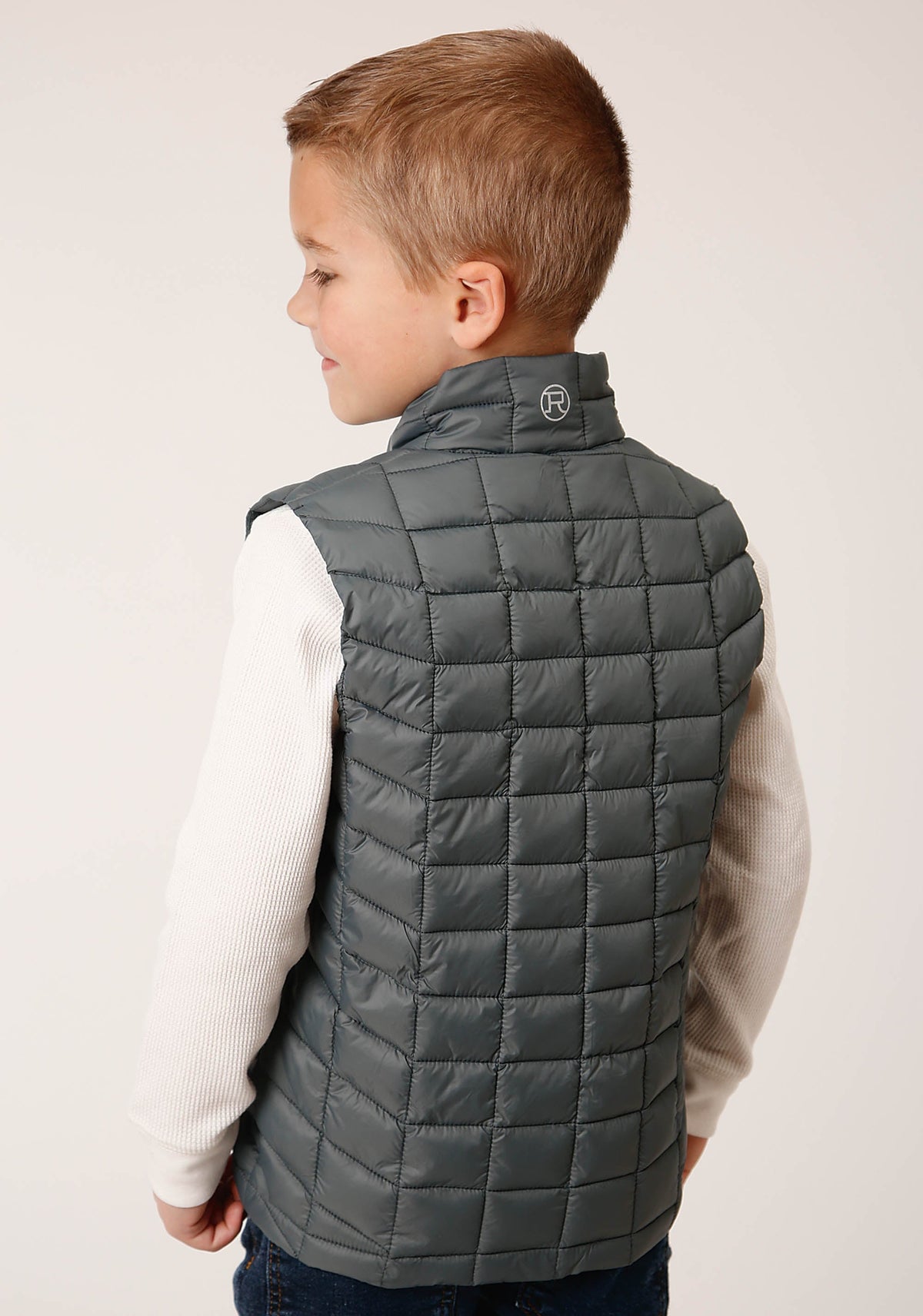 Roper Boys Silver Sage Nylon Parachute Down Vest