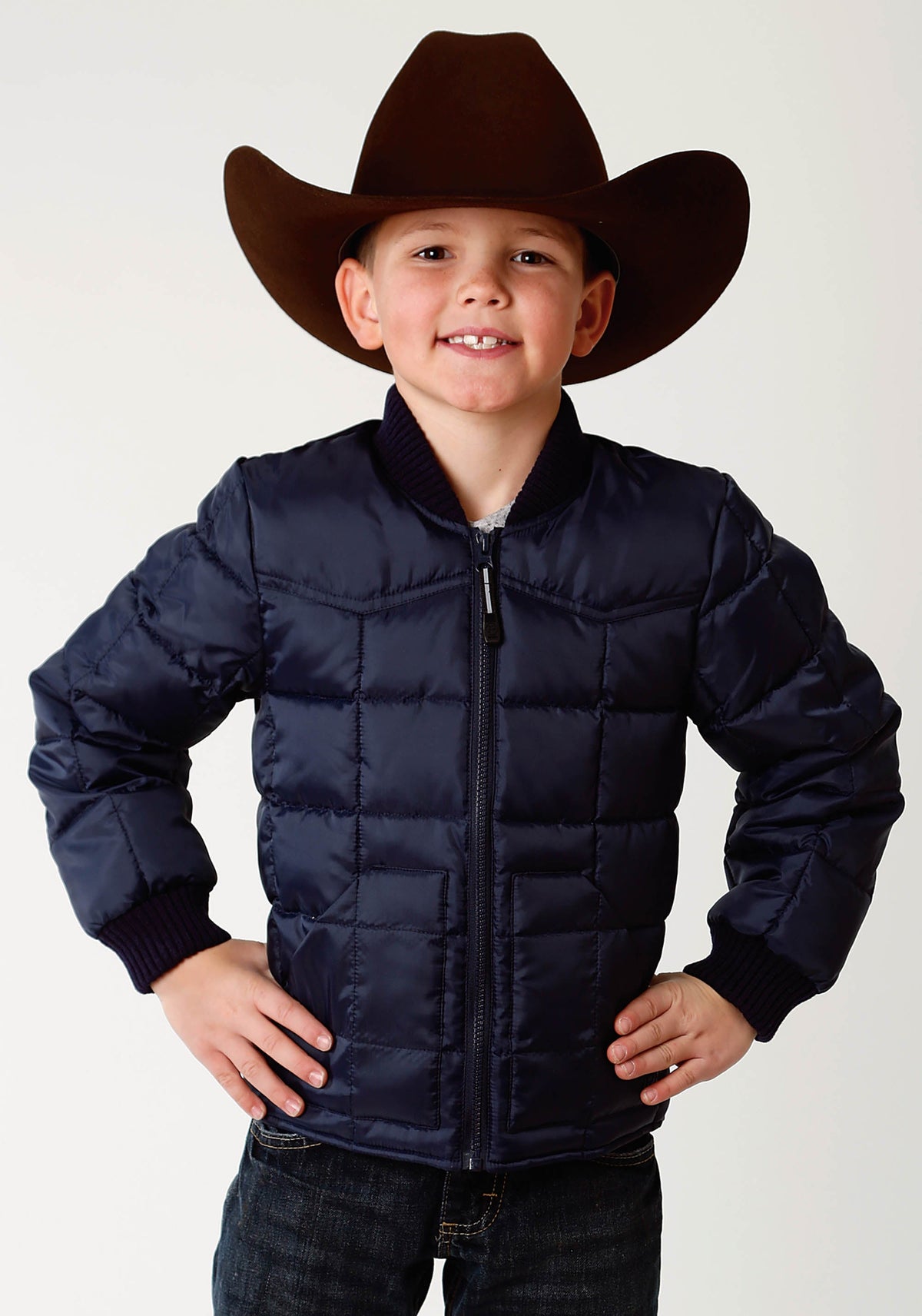 Roper Boys Navy Blue Poly-filled Jacket
