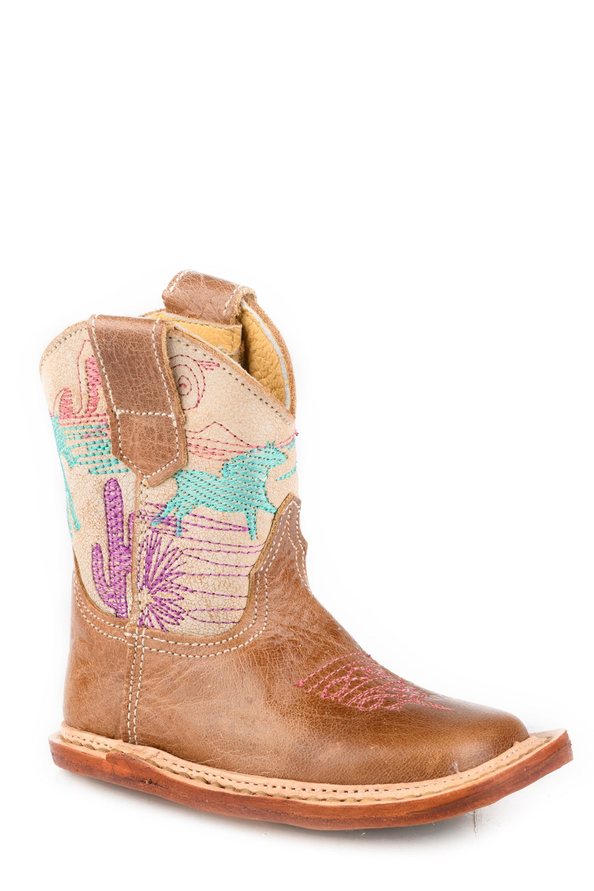 Roper Infants Girls Burnish Brown Leather Vamp