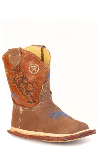 Roper Boys Roper Burnish Tan Leather Vamp Brahma Brands Boots
