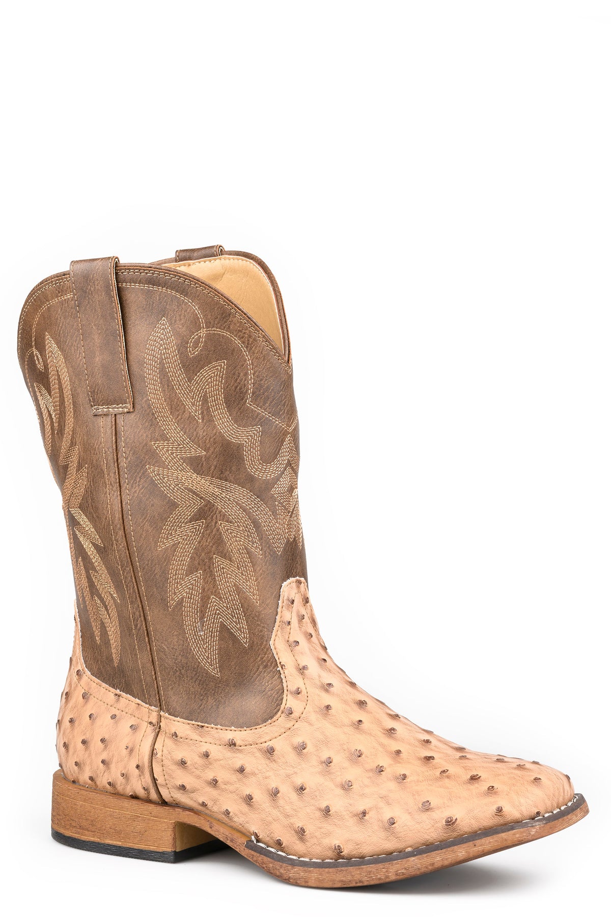 Roper Mens Roper Vintage Brown Faux Leather Cowboy Classic Boots