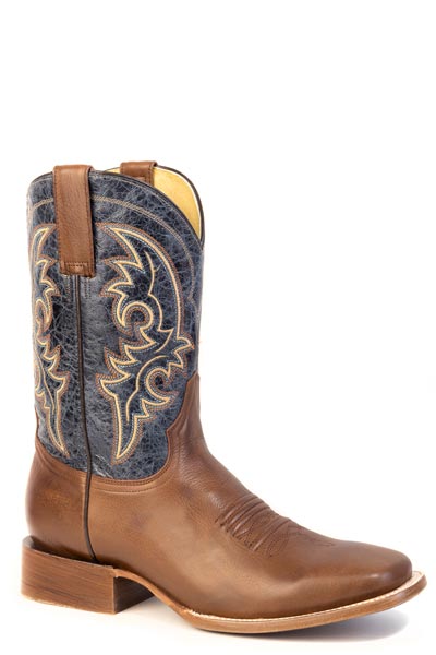Roper Mens Roper Burnish Brown Leather Vamp Hank Boots
