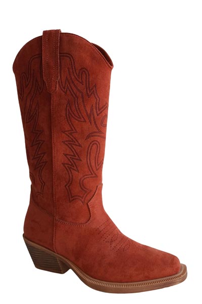 Roper Womens Cognac Faux Suede Upper