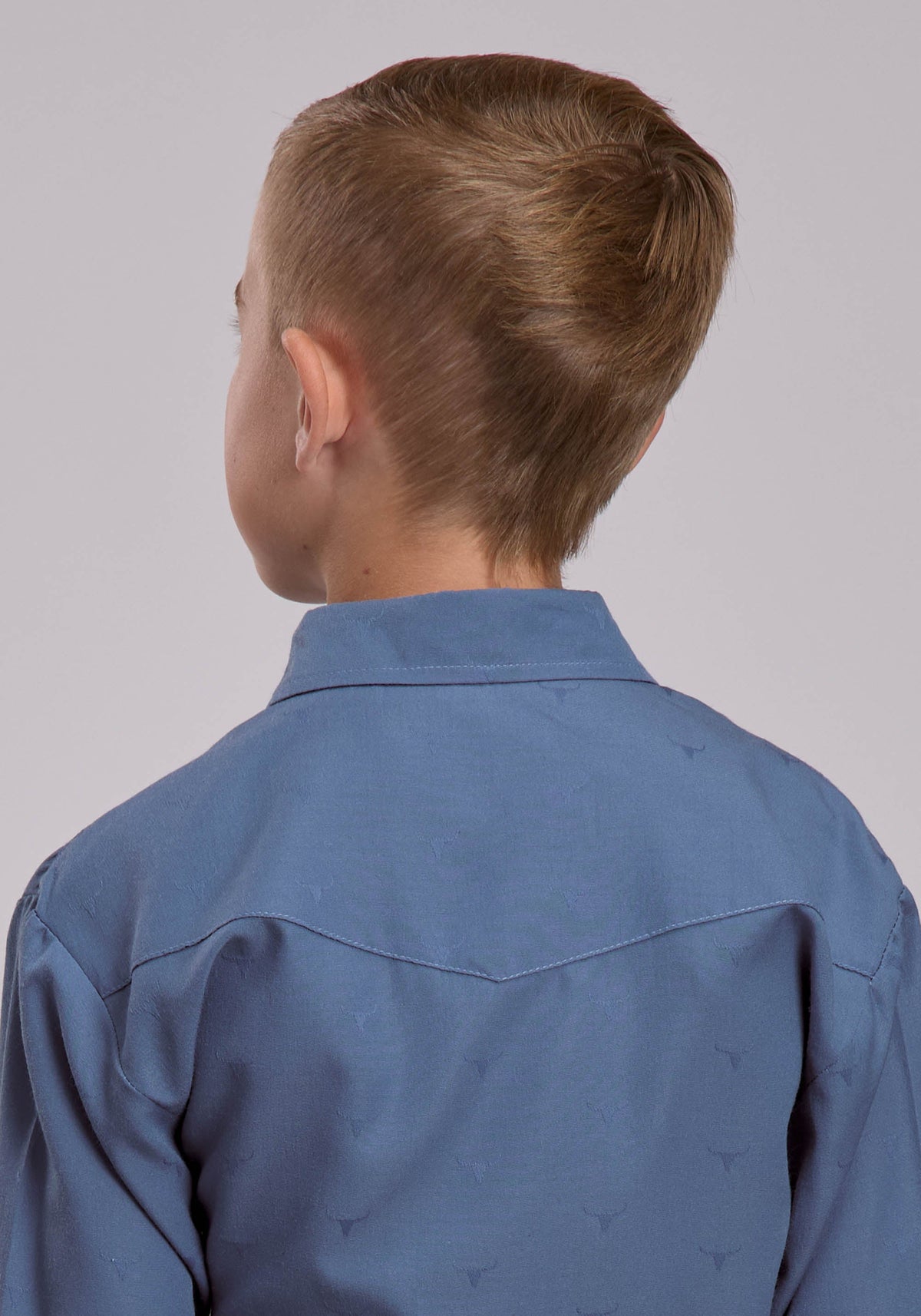 Roper Boys Roper Steerhead Blue Western Snap Shirt