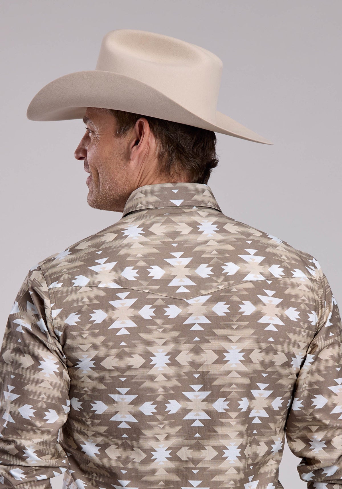 Roper Mens Roper Aztec Serape Print Long Sleeve Snap Shirt