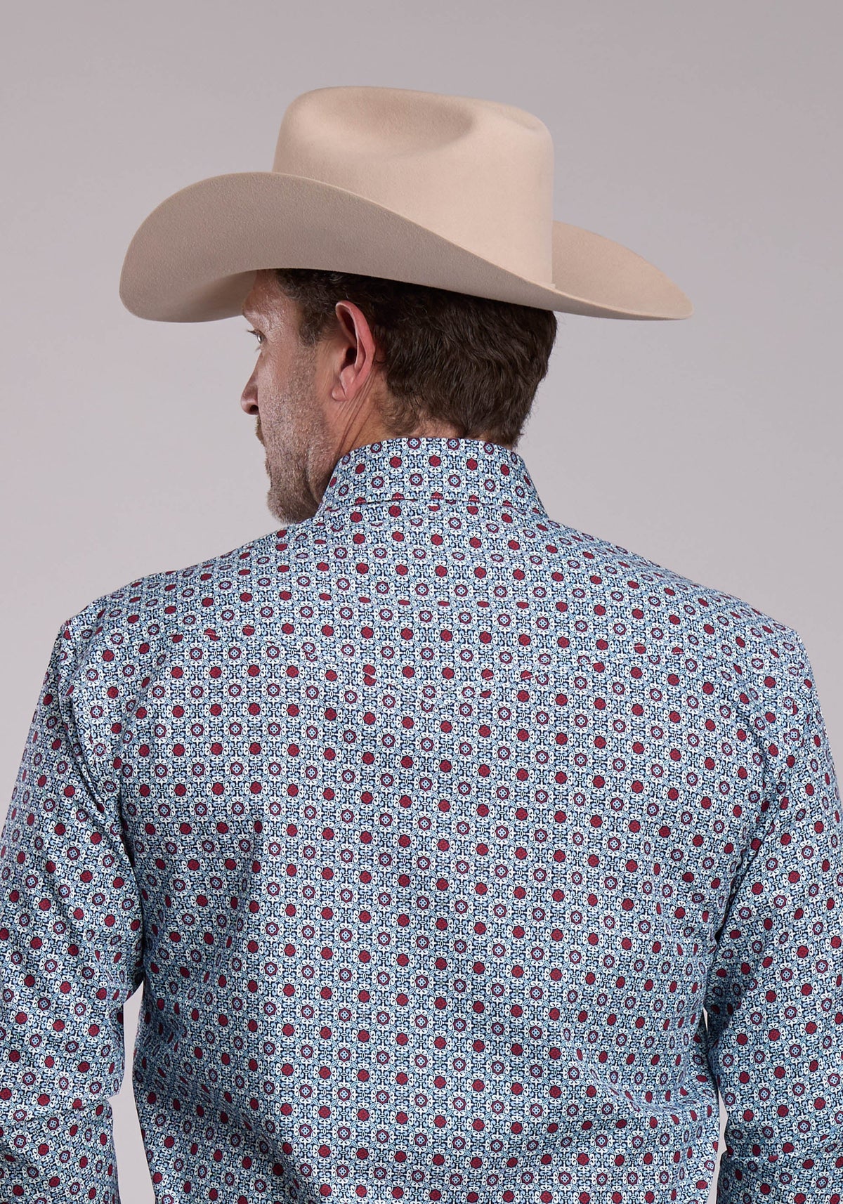 Roper Mens Roper Vintage Scroll Foulard Long Sleeve Snap Shirt