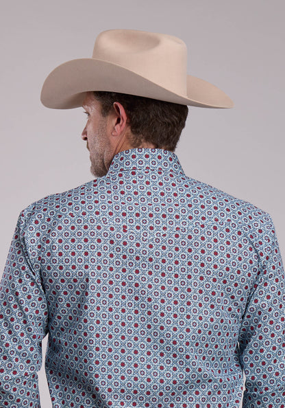 Roper Mens Roper Vintage Scroll Foulard Long Sleeve Snap Shirt