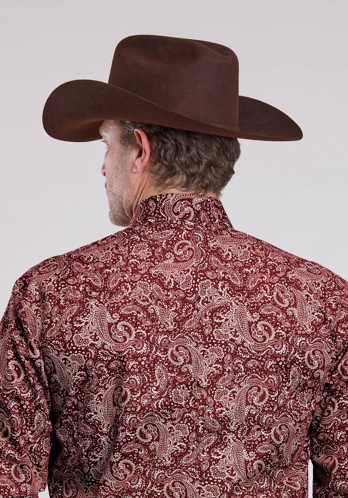 Roper Mens Long Sleeve Snap Plume Paisley Western Shirt