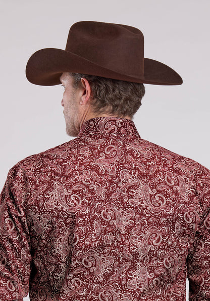 Roper Mens Long Sleeve Snap Plume Paisley Western Shirt
