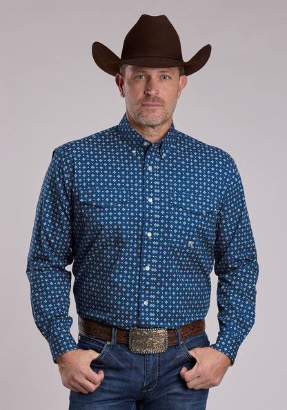 Roper Mens Roper Night Sky Foulard Western Button Up Shirt