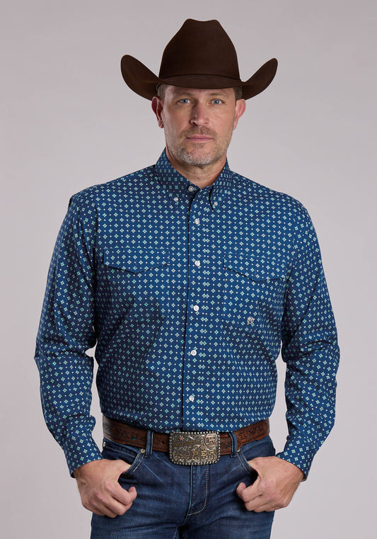 Roper Mens Roper Night Sky Foulard Western Button Up Shirt