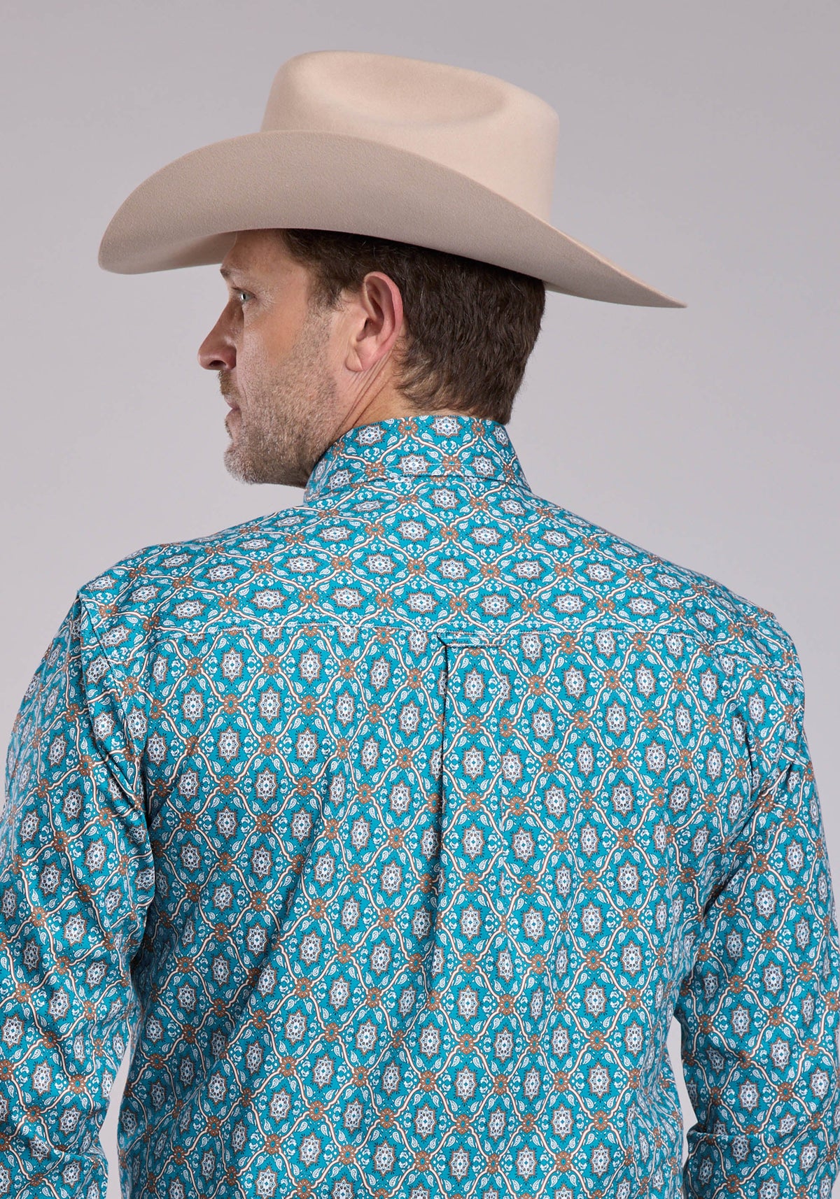 Roper Mens Roper Vintage Ornate Paisley Long Sleeve Button Shirt