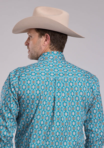 Roper Mens Roper Vintage Ornate Paisley Long Sleeve Button Shirt