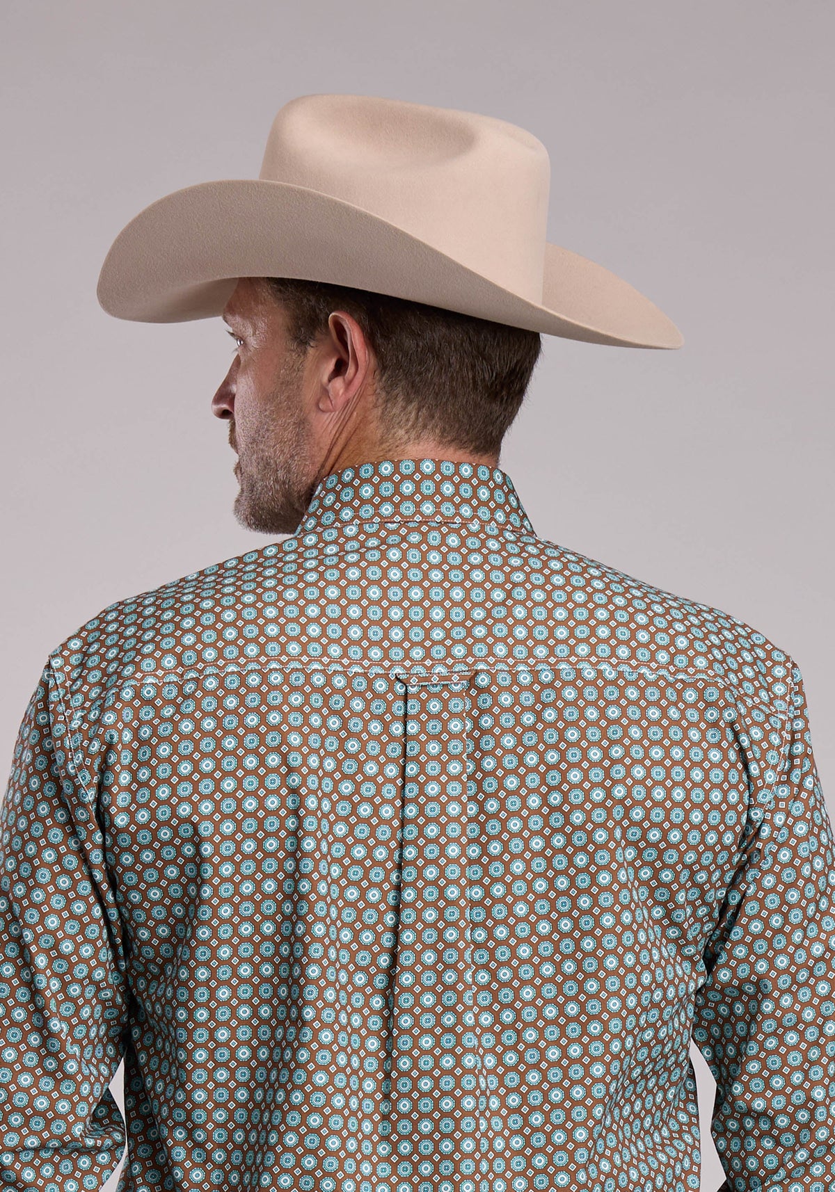 Roper Mens Roper Canyon Foulard Long Sleeve Button Shirt
