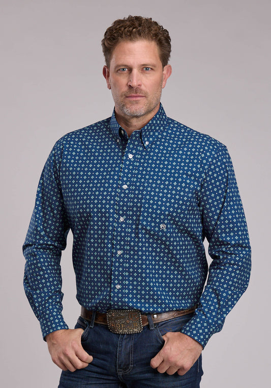 Roper Mens Roper Night Sky Foulard Western Button Up Shirt