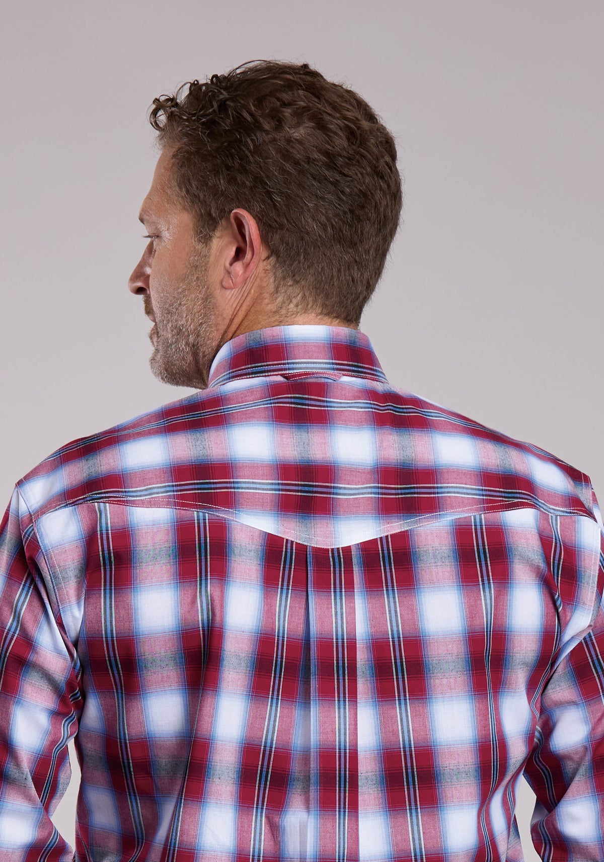 Roper Mens Roper Ball Park Plaid Long Sleeve Button Shirt