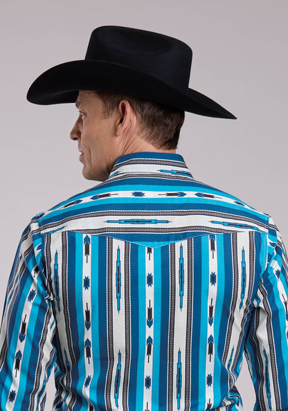 Roper Mens Roper Deadstock Stripe Long Sleeve Snap Shirt