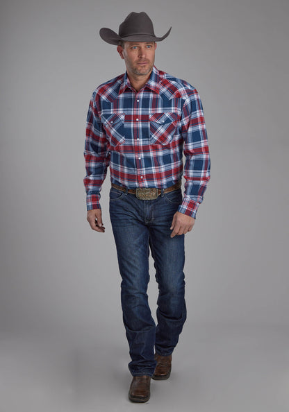 Roper Mens Unlined Flannel Shirt Long Sleeve Snap Western Shirt