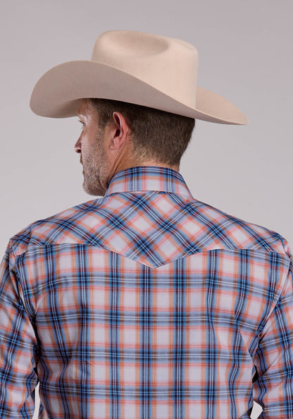 Roper Mens Roper Breezy Plaid Long Sleeve Snap Shirt