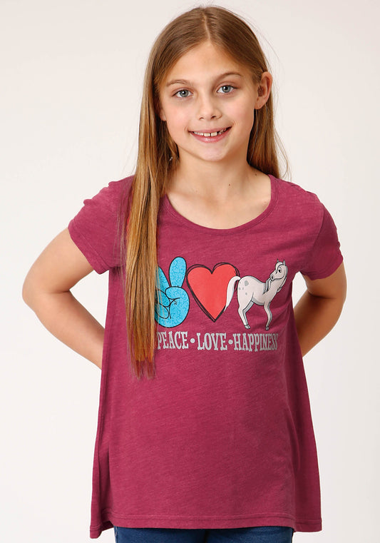 Roper Girls Short Sleeve Knit Poly Rayon Jersey Swing T T-shirt