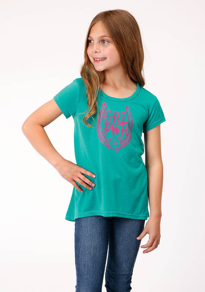 Roper Girls Short Sleeve Knit Poly Rayon Jersey Short Sleeve  Swing T T-shirt