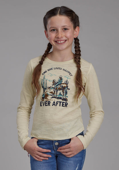 Roper Girls Cotton Slub Long Sleeve Jersey Tee Long Sleeve Pullover Western Shirt