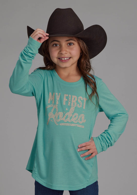 Roper Girls Scoop Neck Tee Long Sleeve Pullover Western Shirt