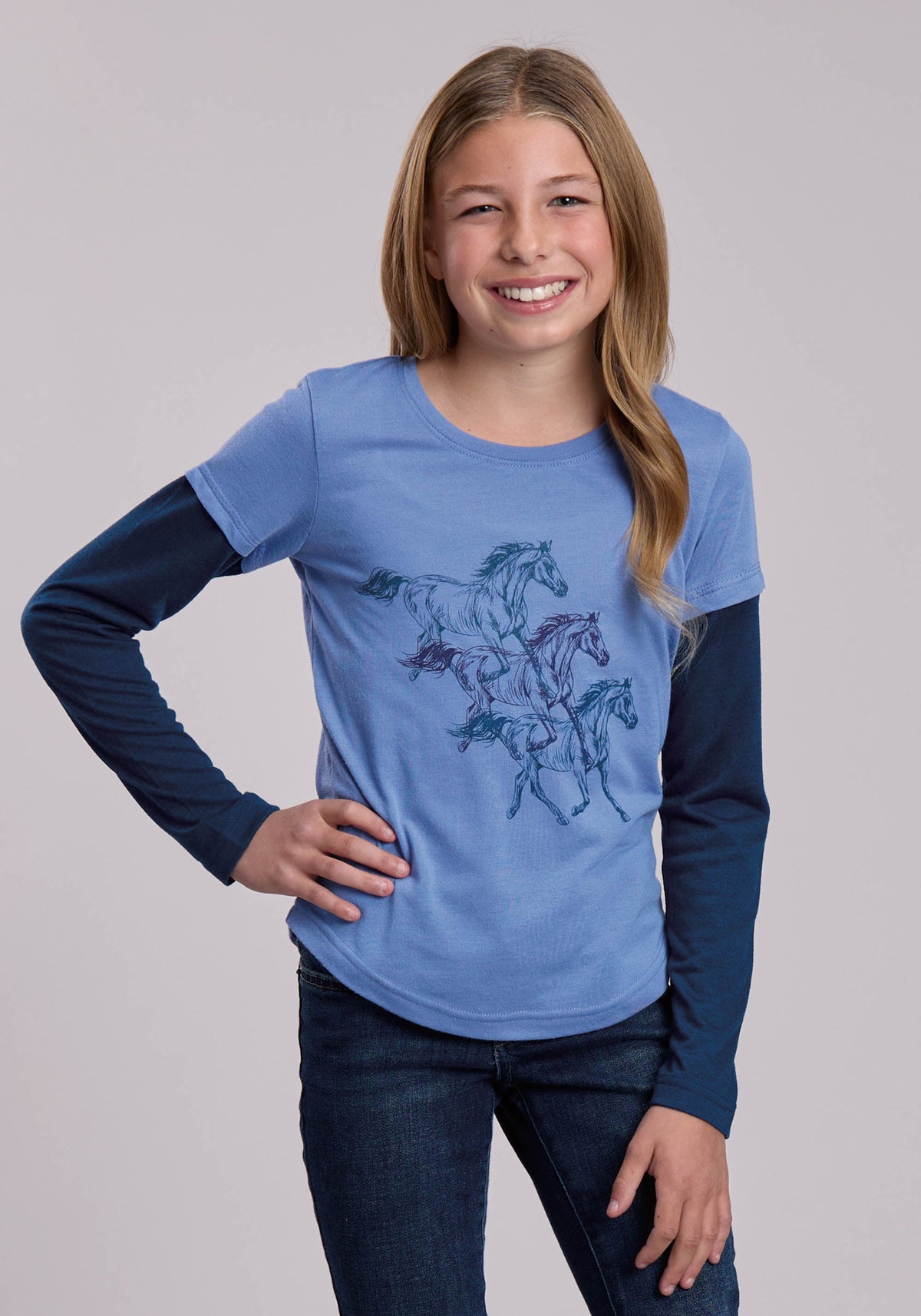 Roper Girls Roper Poly Rayon Western Tshirt