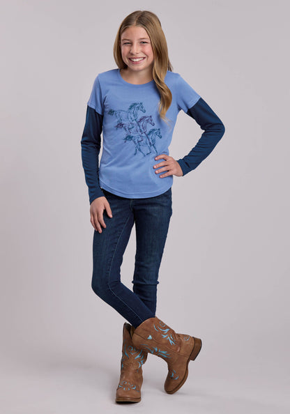 Roper Girls Roper Poly Rayon Western Tshirt