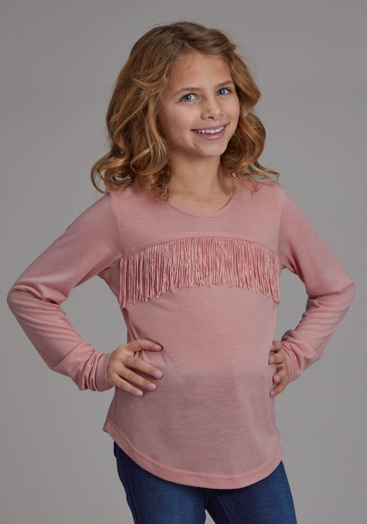 Roper Girls Poly Rayon Long Sleeve Tee Long Sleeve Pullover Western Shirt