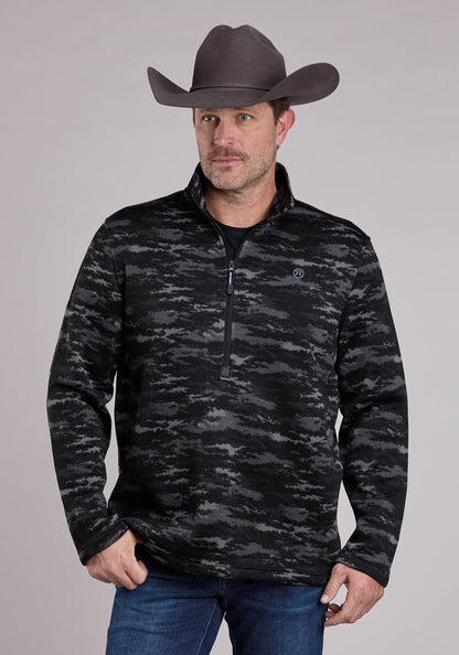 Roper Mens Sweater Zipper Camo Sweater Knit Pullover Western Shirt