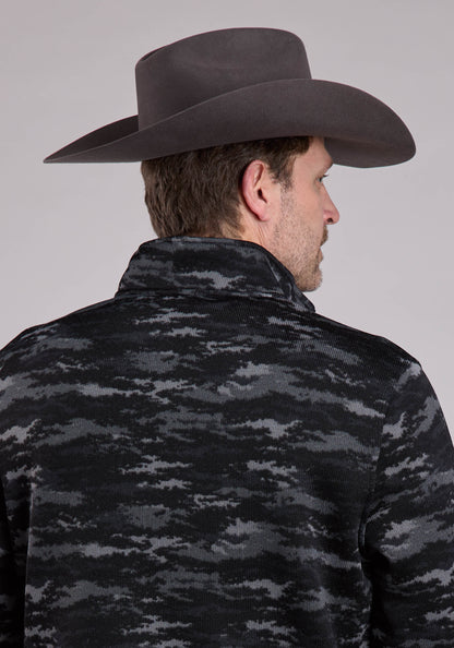Roper Mens Sweater Zipper Camo Sweater Knit Pullover Western Shirt
