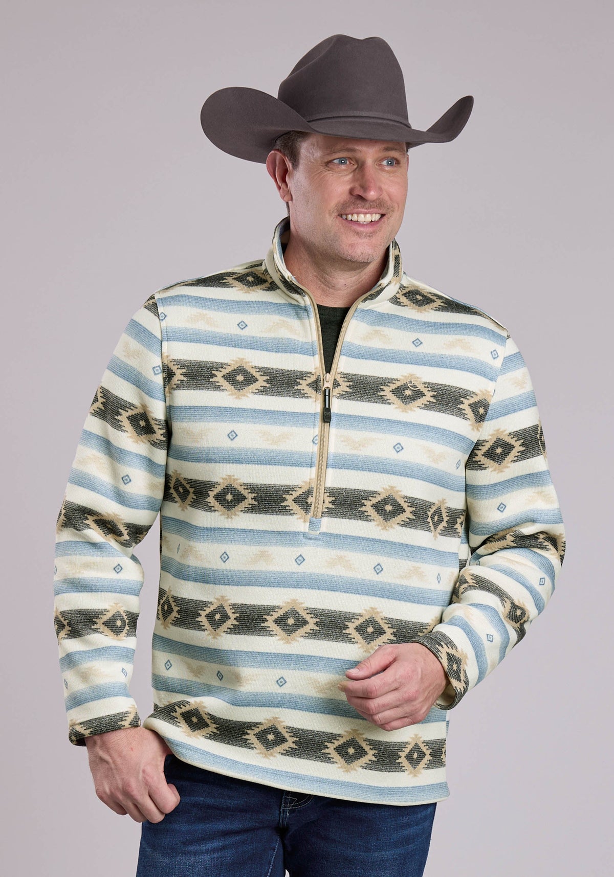 Roper Mens Roper Aztec Knit Pullover Sweater