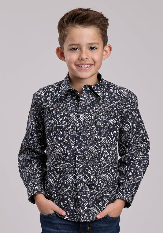 Roper Boys Roper Archive Paisley Print Long Sleeve Snap Shirt