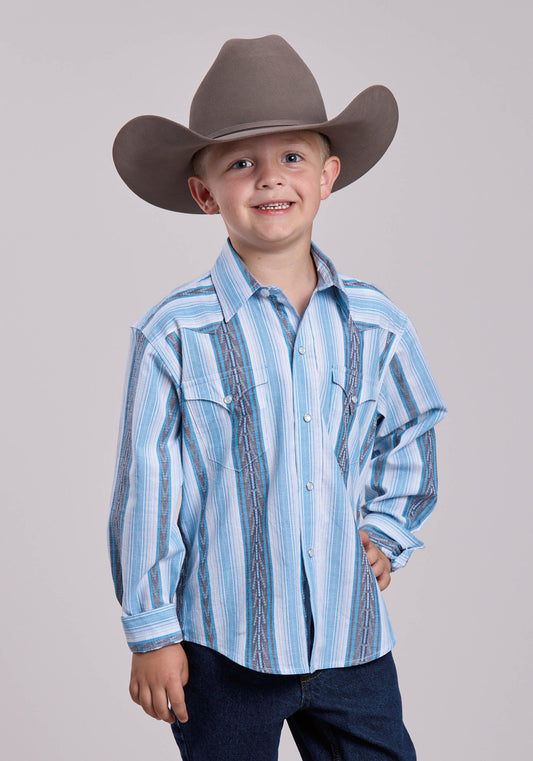 Roper Boys Roper Yarn Dye Stripe Long Sleeve Snap Shirt