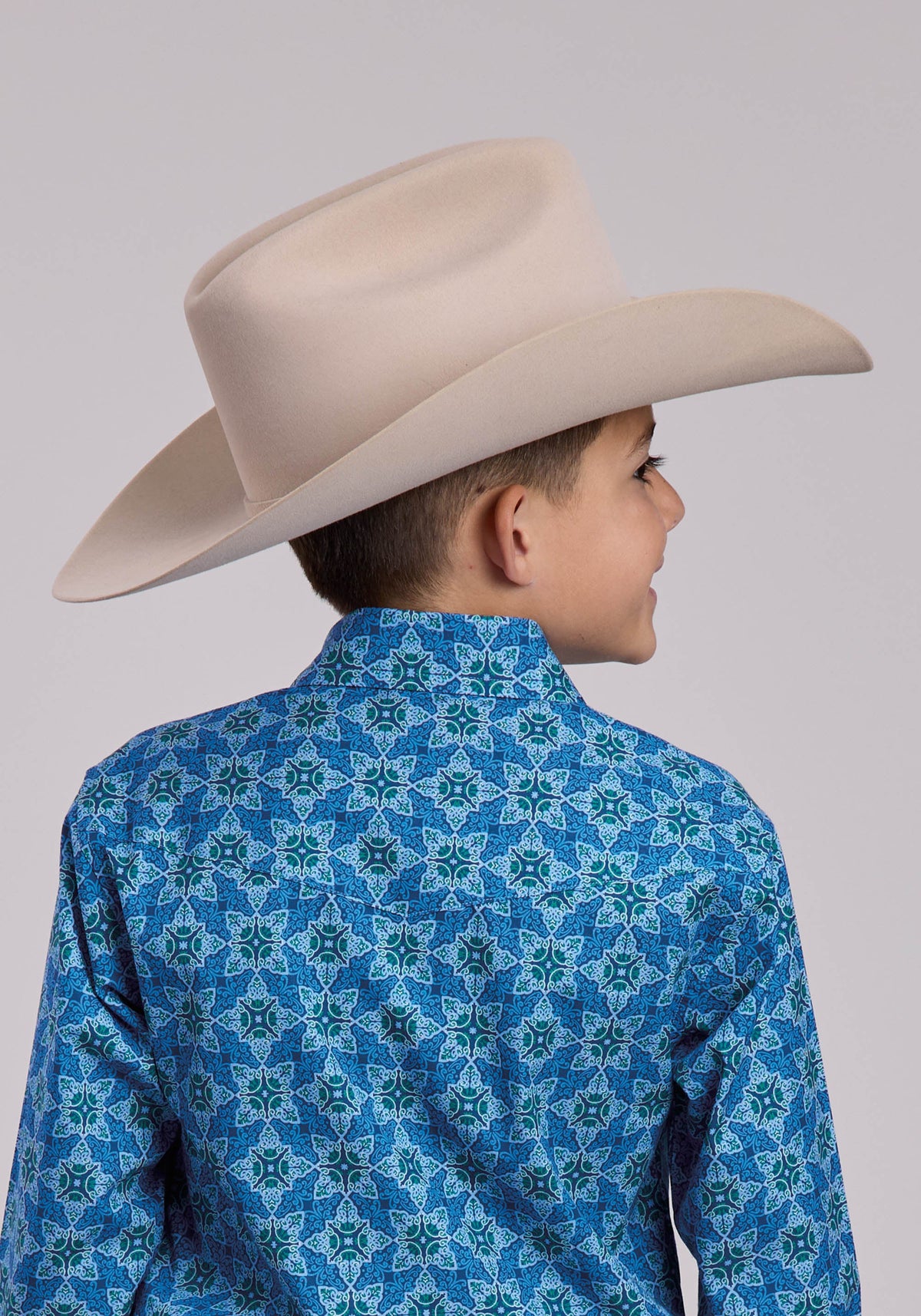 Roper Boys Roper Ornamental Paisley Long Sleeve Snap Shirt