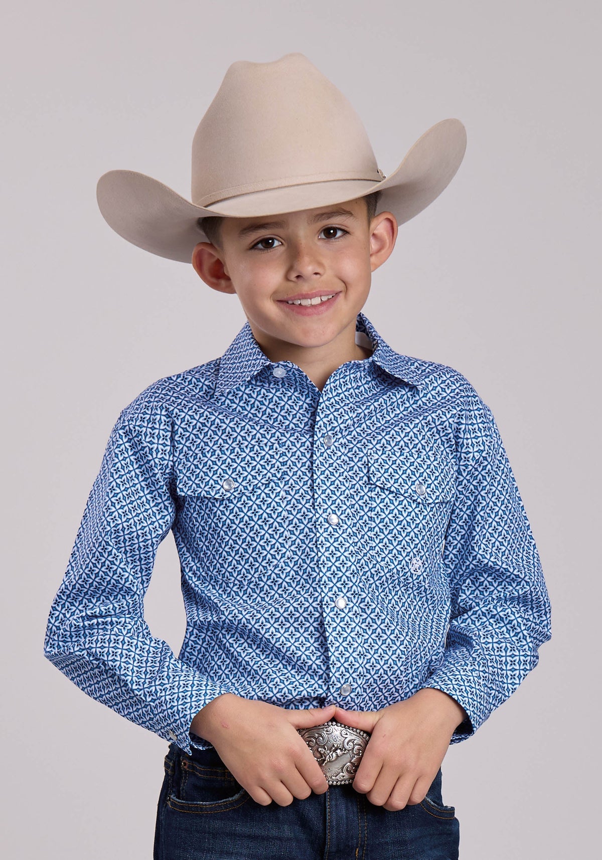 Roper Boys Roper Pinwheel Foulard Long Sleeve Snap Shirt