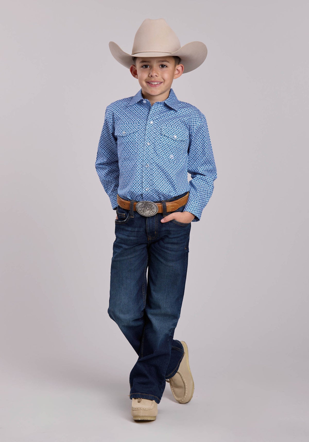 Roper Boys Roper Pinwheel Foulard Long Sleeve Snap Shirt