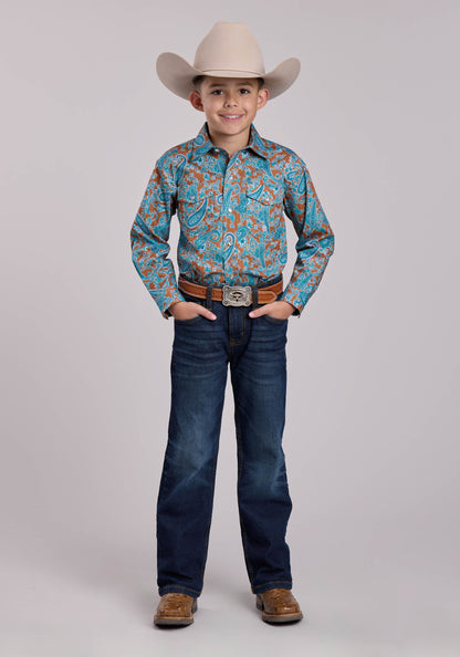 Roper Boys Roper Desert Spring Paisley Long Sleeve Snap Shirt