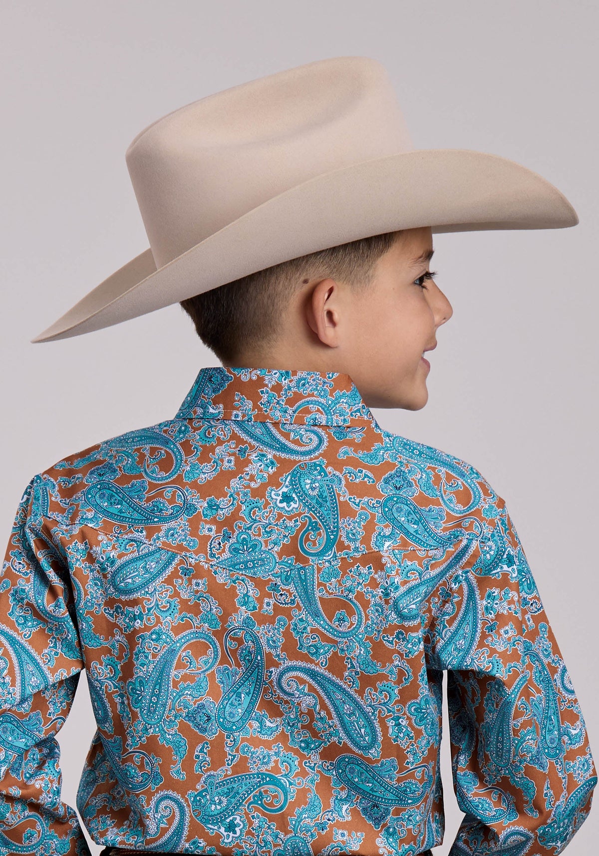 Roper Boys Roper Desert Spring Paisley Long Sleeve Snap Shirt