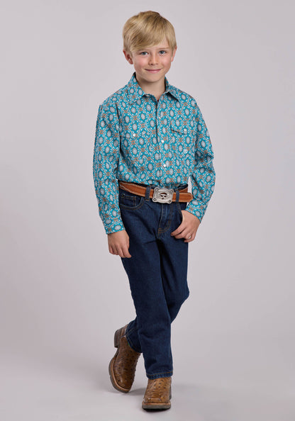 Roper Boys Roper Vintage Ornate Paisley Long Sleeve Snap Shirt