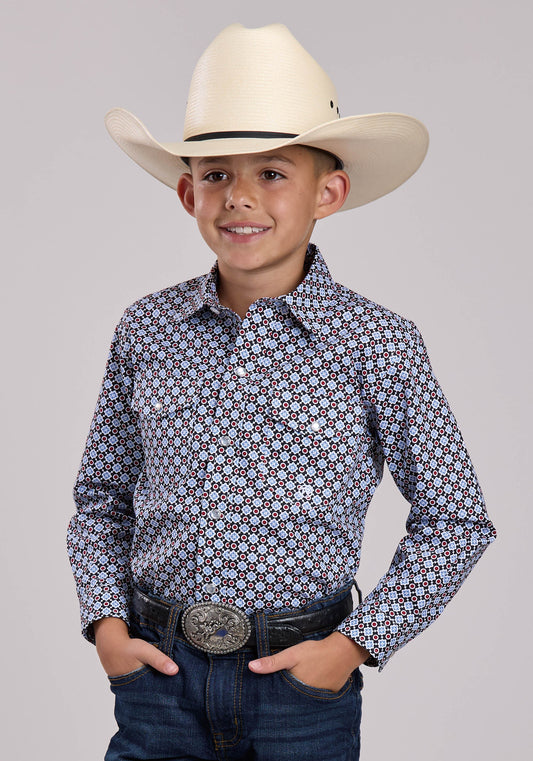Roper Boys Roper Baseball Foulard Long Sleeve Snap Shirt