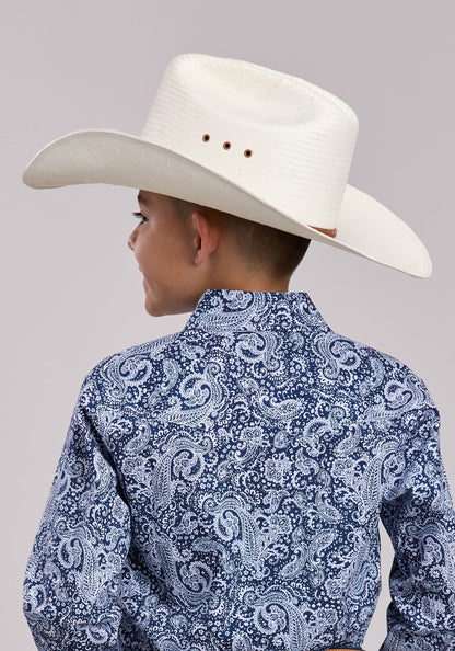 Roper Boys Roper Windy Paisley Long Sleeve Snap Shirt